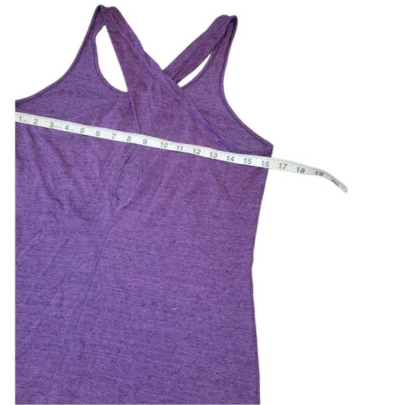 Calia Heathered Purple Key Hole Loose Fit CrissCross Cut Out Athletic tank top S - Picture 9 of 12